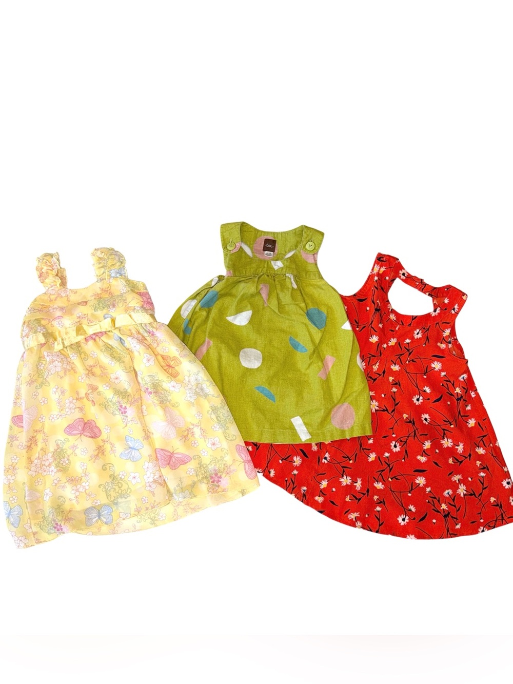 Bundle Of Three Baby Girl Sleeveless Sundresses Size 12-18 Months